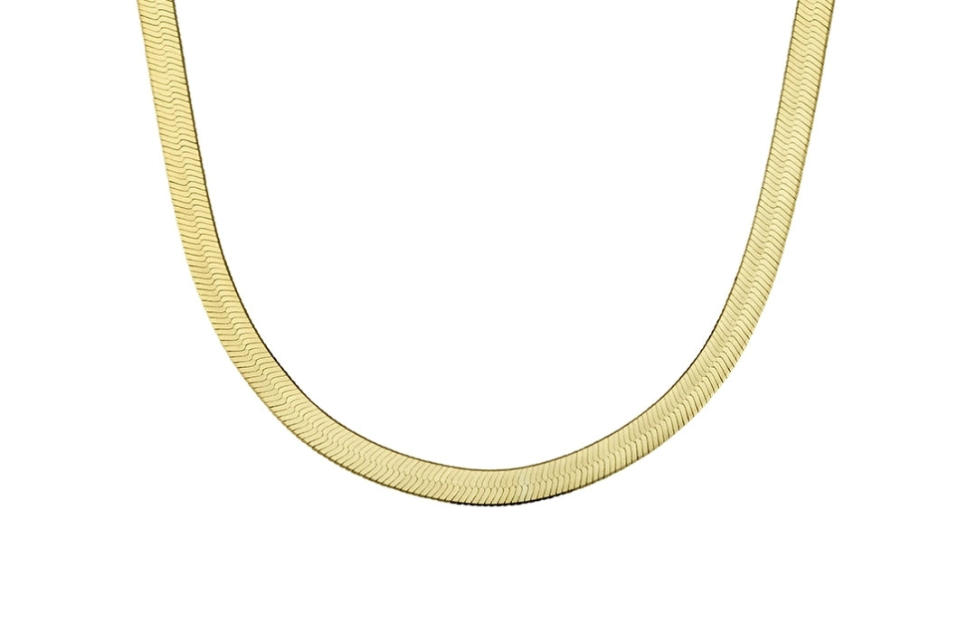 Sterling silver gold plated herringbone chain