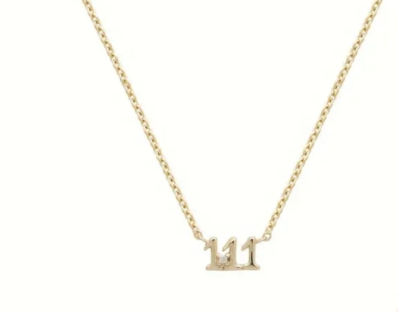 Sterling silver 111 necklace Angel numbers 