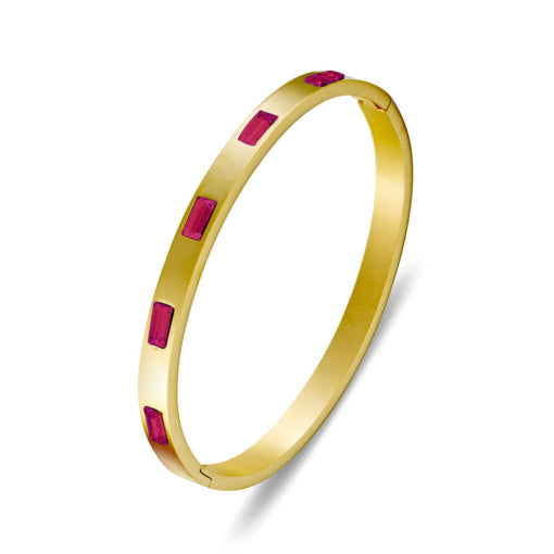 Gold plated hot pink bangle 