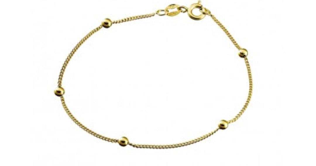 Gold plated dainty beaded bracelet